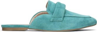 Bruno Menegatti Womens Suede Leather Mule Glacier In Green