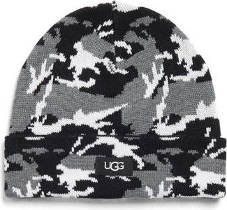 UGG Camo Cuff Knit Beanie in Black Camo at Nordstrom Rack