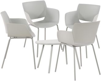 Clp Grupo De Asientos Velvena Gris Claro 4 Sillas