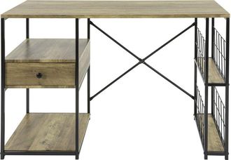 SoBuy Mesa De Ordenador Con 1 Caj&oacute;n Y 4 Estantes Para Oficina Dormitorio Estructura De Acero 118 X 48 X 75 Cm Fwt61-n Sobuy Es