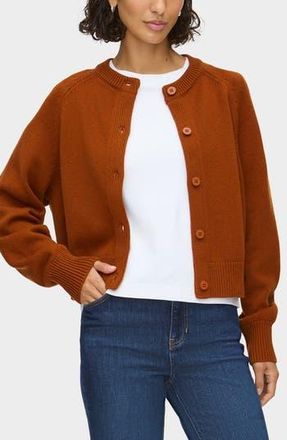 Aligne Tania Merino Wool & Cotton Cardigan in Cognac at Nordstrom Rack, Size Large