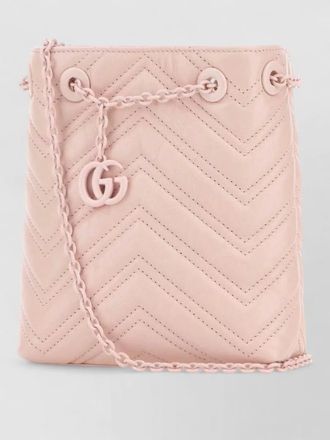 Gucci leather micro gg marmont bucket bag chain