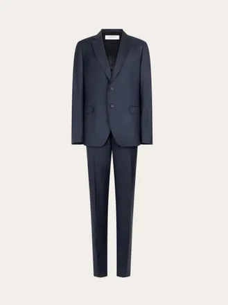Ferragamo Men Plain suit in wool Blue