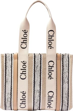 Chlo&eacute; Chlo&eacute; Womens Woody Medium Tote Bag - Beige Linen - One Size