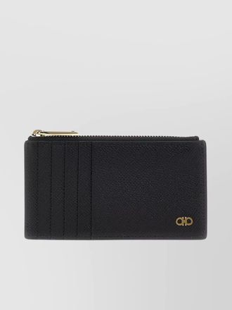 Ferragamo gancini card holder gold-tone hardware