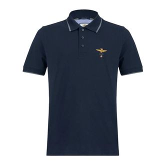 Aeronautica Piqu&eacute; Cotton Polo 261Po 1308Up 00082 - Heren - Polos - Blauw - S - Katoen - Tops