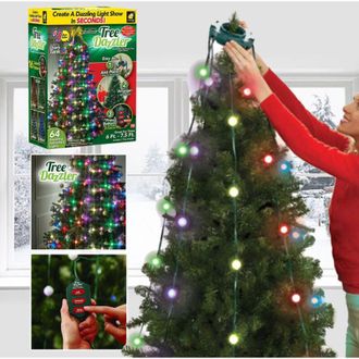 Trade Shop Trade Shop - Luminoso Addobbi Per Albero Di Natale 64 Lampadine Led Con Telecomand