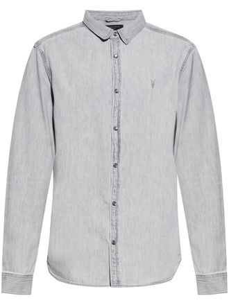 AllSaints Gleason cotton shirt - men - Cotton - M - Grey
