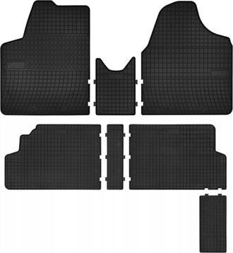 OEM Alfombrillas De Goma Para Coche: Furgoneta Peugeot Expert Ii De Reparto De 2 Filas (2007-2016) - Negras, A Medida