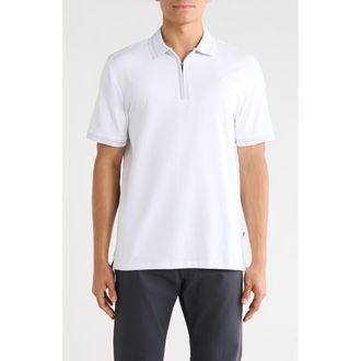 DKNY Duke Zip Polo in White at Nordstrom Rack, Size X-Large