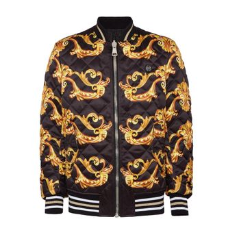 Philipp Plein Reversible Baroque Silk Bomber - Heren - Bomber jackets - Veelkleurig - M - Katoen - Jassen