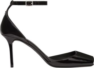 Courr&egrave;ges Peep Toe Vinyl Pumps - Dames - Pumps - Zwart - 39 EU - Katoen - Schoenen