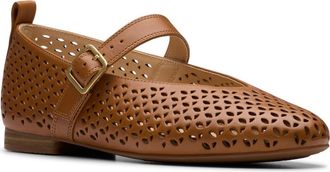 Clarks Fawna Mary Jane Flat in Tan Leather at Nordstrom Rack, Size 10