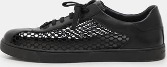 Gianvito Rossi Black Knit And Leather Helena Low Top Sneakers