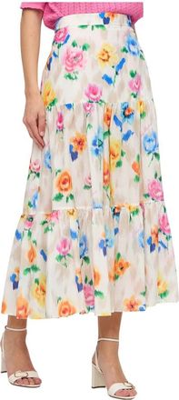 Moschino Zijden en Katoenen Geruite Midi Rok - Dames - Midirokken - Veelkleurig - XL - Katoen - Rokken
