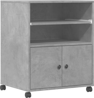 vidaXL Vidaxl - Soporte Para Impresora Con Ruedas Gris Hormig&oacute;n 60x48x74 Cm