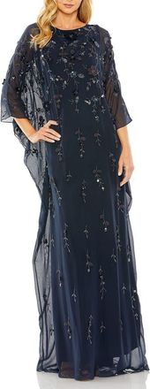 Mac Duggal Embellished Trapeze Evening Gown in Midnight at Nordstrom, Size 14