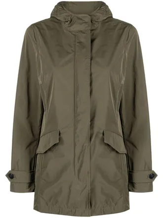 Woolrich lightweight hooded parka - women - Polyester - M - Green