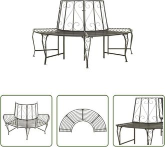 vidaXL Vidaxl Banco Para &Aacute;rbol De Jard&iacute;n Semicircular Acero 160 Cm