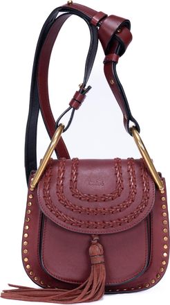 Chlo&eacute; Pre-owned Womens Braided Hudson Small Shoulder Bag - Burgundy - One Size