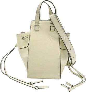 Loewe Pre-owned Hammock Drawstring Leather 2way Bag - Dames - Vintage Tas - Beige - ONE Size - Leer - Vintage