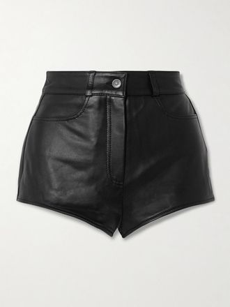 Frankie Shop Shorts In Pelle Loen - Nero