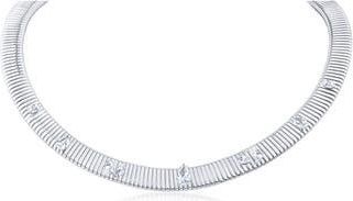 Jardin Scattered Cubic Zirconia Omega Chain Necklace in Clear/Silver at Nordstrom Rack, Size 20