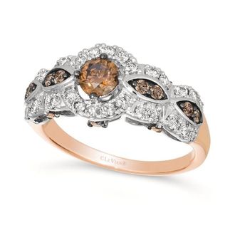 Le Vian Ladies Chocolate Solitaires Cocktail Rings set in 14K Two Tone Gold TSFV 2