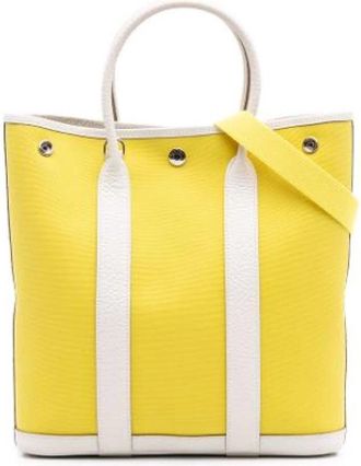 Herm&egrave;s Pre-owned The Garden File Party 28 - Dames - Vintage Schoudertas - Geel - ONE Size - Leer - Vintage