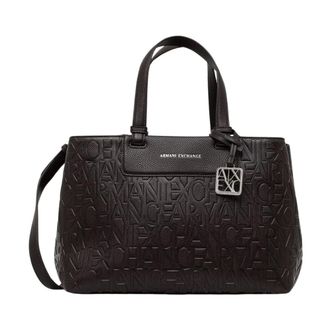 A|X Armani Exchange Embossed Logo Shopper Bag - Dames - Tassen - Bruin - Maat: ONE Size Poliester