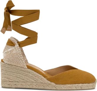 Castaner Alpargata MET 7 CM Sleehak - Dames - Sleehakken - Geel - 36 EU - Katoen - Schoenen