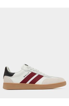 Bally Retro Crest Sneaker in Plain Leather in White/blk/ballyred at Nordstrom, Size 40