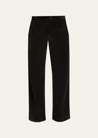 The Row Mens Paulo Mid-Rise Wide-Leg Corduroy Pants