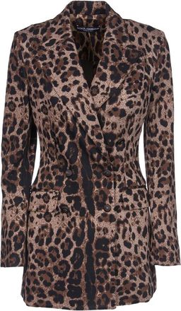 Dolce & Gabbana Metalen Pinafore Jassen - Dames - Mantel - Bruin - S - Jassen
