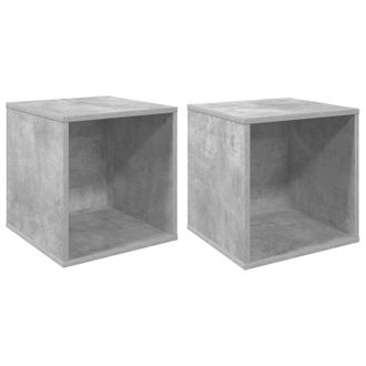 vidaXL Caja Para &Aacute;lbumes De Vinilo 2 Uds. Gris Hormig&oacute;n Vidaxl