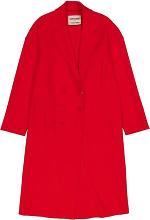 Roberto Cavalli Cadmium Red Wool Coat, Brand Size 40 ( US Size 6 )