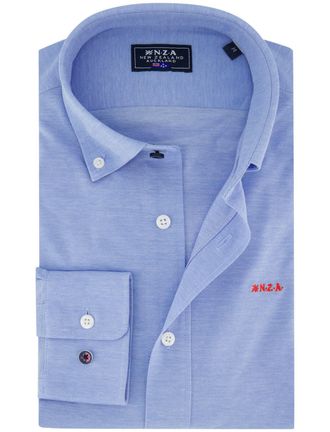 N-Z-A- NEW ZEALAND AUCKLAND NZA overhemd lichtblauw Riley knitted button-down collar
