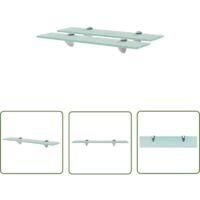 OEM Juego De 2 Estantes De Pared De Cristal Living Store, 50 X 10 Cm, 8 Mm - Estantes De Pared - Estantes De Dise&ntilde;o - Estantes De Cristal - Estantes Trans