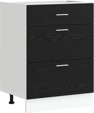 vidaXL Gabinete Base De Cocina Con Caj&oacute;n Roble Negro 60 X 46 X 81,5 Cm Vidaxl