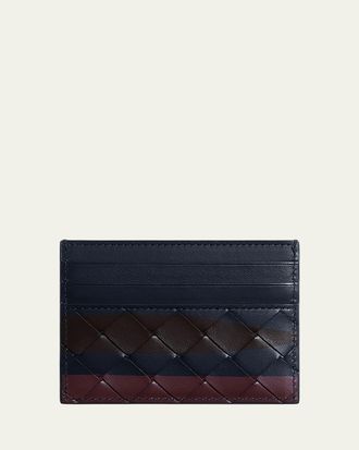 Bottega Veneta Mens Intrecciato Airbrushed Card Holder