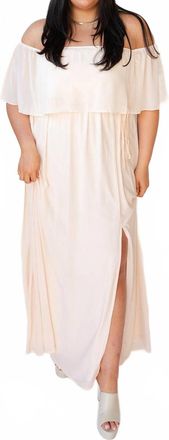 Soieblu True Intentions Off Shoulder Maxi Dress In Champagne