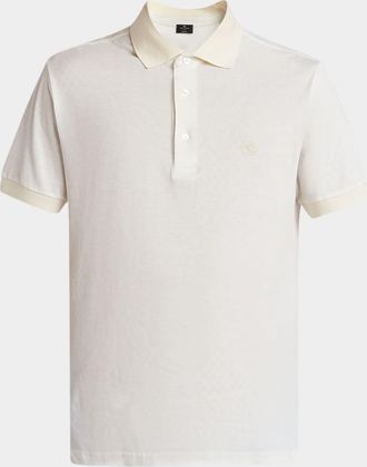 Etro Mens Paisley Cotton Pique Polo Shirt