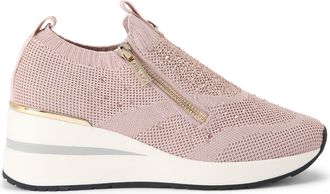Carvela Womens High Rise Zip Knit Sneakers - Pink Fabric - Size UK 7