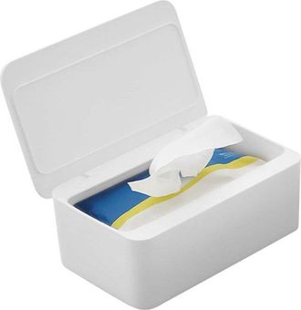 OEM Soporte Para Toallitas H&uacute;medas - Caja De Almacenamiento Reutilizable - Higi&eacute;nica - Conserva La Humedad - 19 X 12 X 7,5 Cm - Blanco