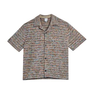 Paul Smith Short Sleeve Shirts, male, Multicolor, Size: S Signature Stripe Knitted Cotton Shirt