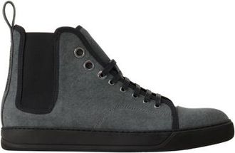 Lanvin Dbb1 High Top Canvas Sneakers in Black/anthracite at Nordstrom, Size 12