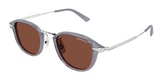 Montblanc MB0336S Asian Fit 004 Mens Sunglasses Grey Size 48