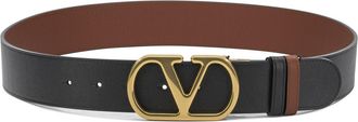 Valentino Garavani Cintur&oacute;n De Piel Reversible V Logo Signature