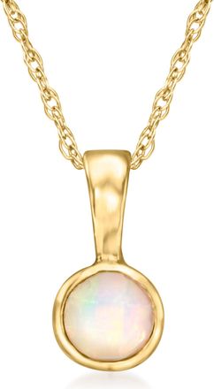 RS Pure by Ross-Simons Opal Pendant Necklace in 14kt Yellow Gold