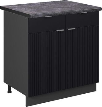 Vicco Mueble Bajo De Cocina Fame-line, Rayas Negras, 80 Cm, Et Antracita